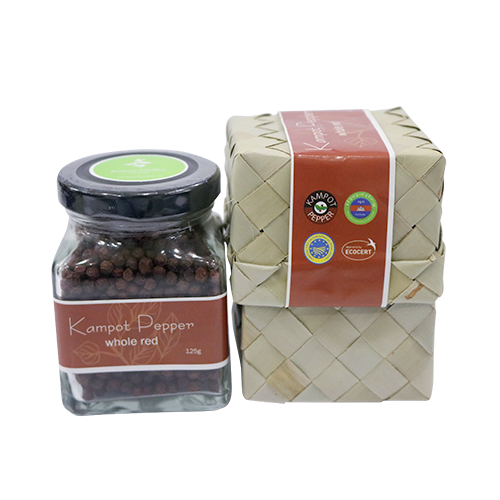 Poivre Rouge de Kampot (grains) en pot - 100g IGP par Senteurs d'Angkor