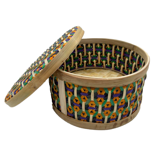 Moyenne boîte artisanale du Cambodge en rotin