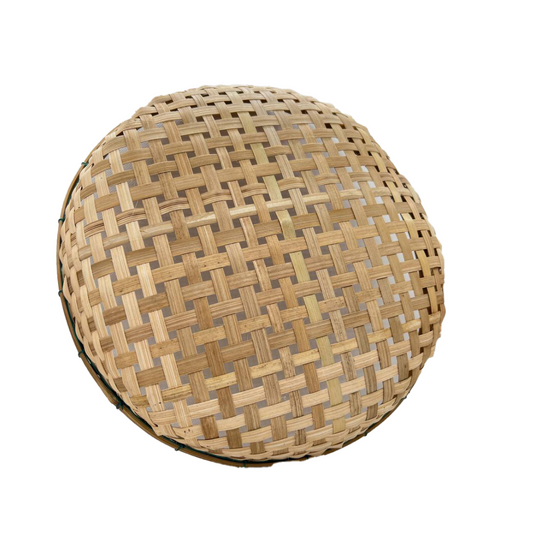 Panier tressé du Cambodge en rotin couleur naturelle