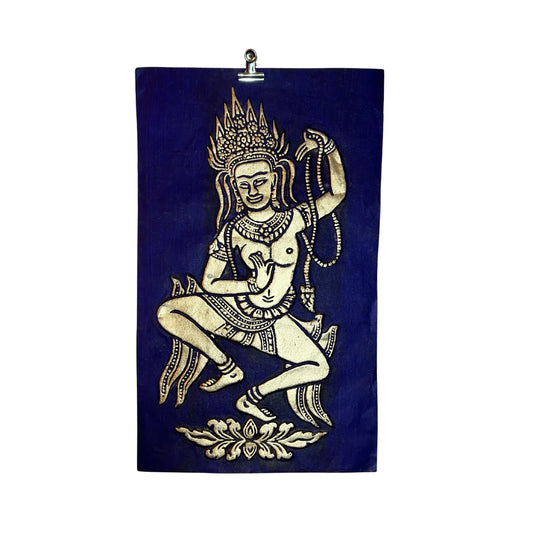 Peinture du Cambodge sur papier en relief Danseuse Apsara