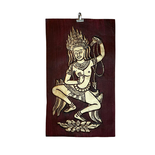 Peinture du Cambodge sur papier en relief Danseuse Apsara