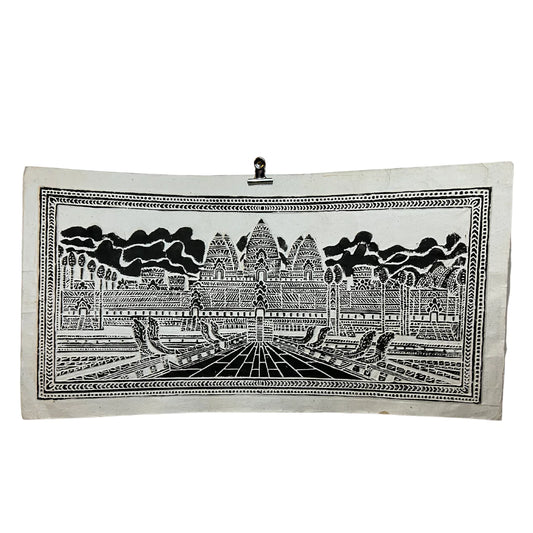 Peinture du Cambodge sur papier en relief Angkor Wat