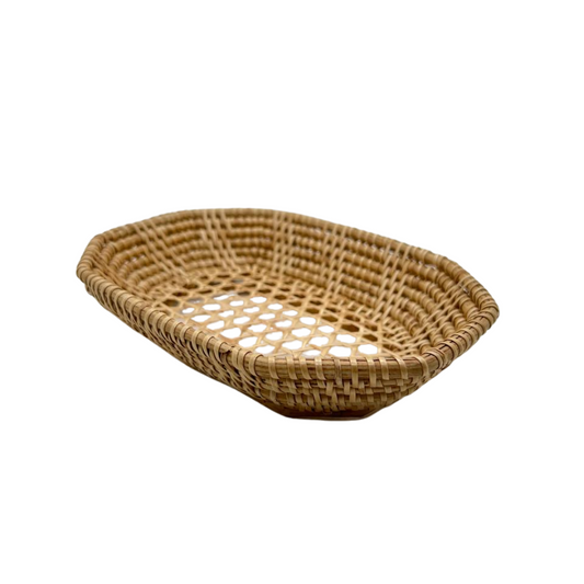 Petit panier hexagonal du Cambodge en rotin couleur naturelle