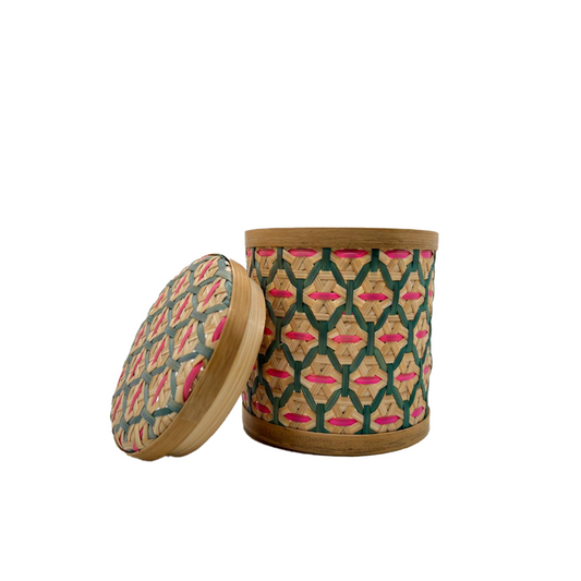 Petite boite artisanale du Cambodge en rotin