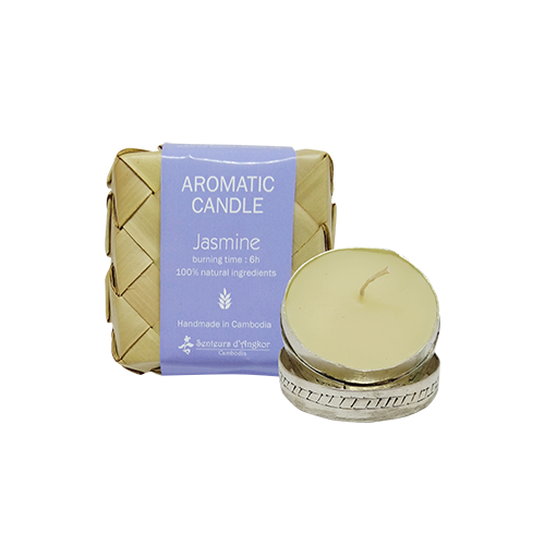 Bougie parfumée au Jasmin dans une boîte Ronde par Senteurs d'Angkor