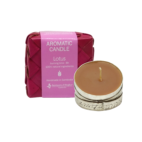 Bougie parfumée au Lotus dans une boîte Ronde par Senteurs d'Angkor