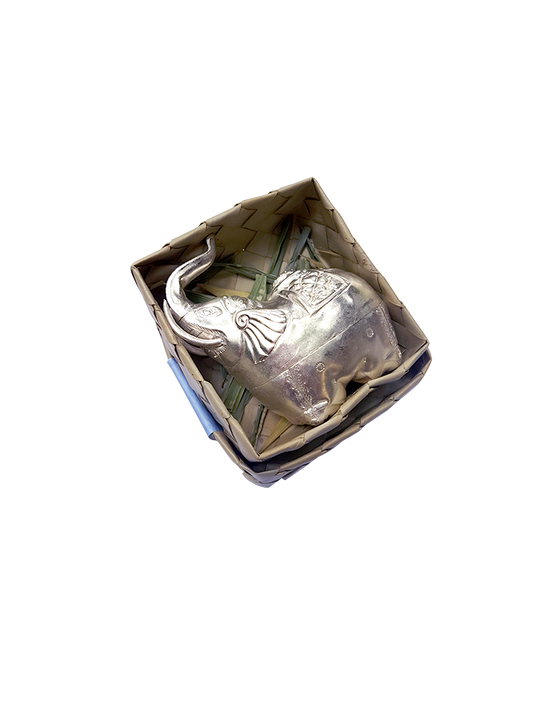 Bougie parfumée au Jasmin dans une boîte en argent Elephant par Senteurs d'Angkor