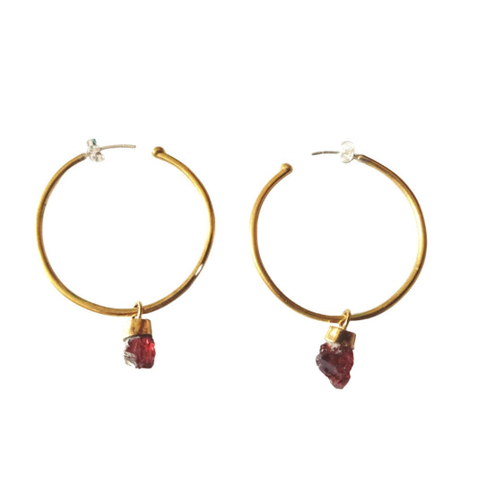 Boucle d'oreille Grenat Rouge par Ammo