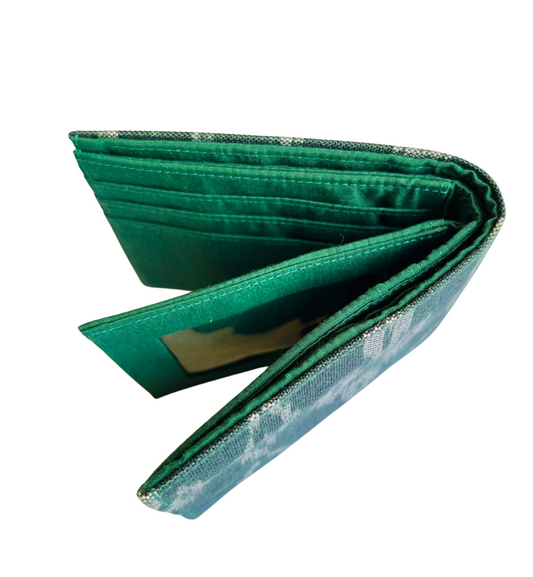 Portefeuille Vert du Cambodge et aux motifs ethniques par Cambodia Art Scarf