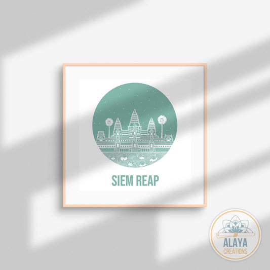 Illustration villes du Cambodge - format A3 par Alaya Créations