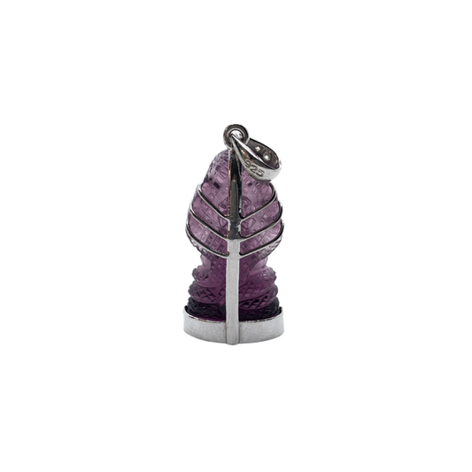 Pendentif Naga Dhyana Mudrā en cristal violet