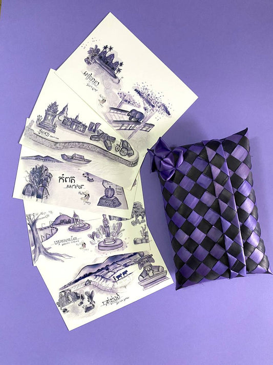 Ensemble de cartes postales villes du Cambodge by Hattha Neary