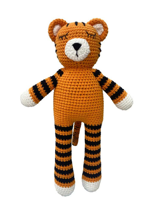 SONG le tigre endormi en édition limitée - Peluche tigre au crochet par Beebee + Bongo